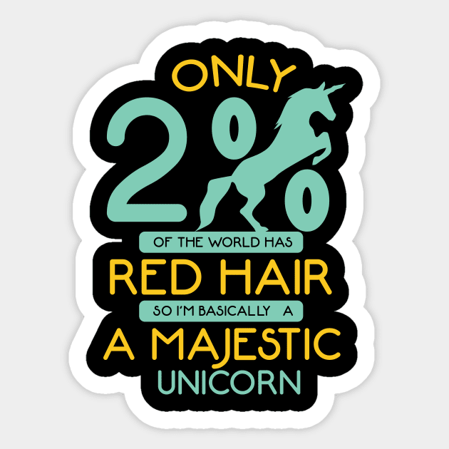 Readhead Majestic Unicorn Sticker by TheBestHumorApparel